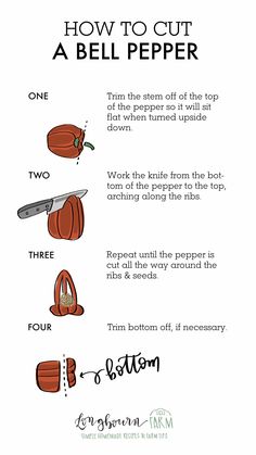 how to cut a bell pepper with instructions on how to cut it and how to use them