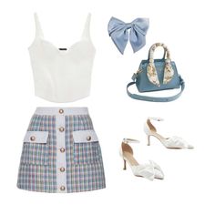 High Maintenance, Too Cool For School, Polyvore Outfits, Aesthetic Fashion, White Blue, Lookbook, Outfit Ideas, Fashion Outfits