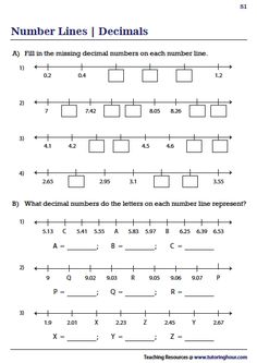 worksheet for number lines and numbers to be written in the form of letters