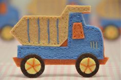 a close up of a toy truck on a table