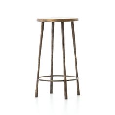 Winston Counter Stool in Antique Brass Angled Sideview Kitchens Interior, Remodeling Hacks, Remodeling Trends, Iron Bar Stools, Classic Profile, Hammered Iron, Shore House, Kitchen Renovations, Metal Stool