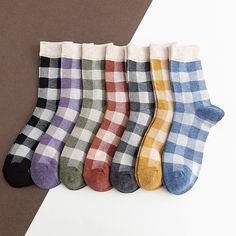 Colorful Plaid Cotton Socks - Vibrant Fall & Winter Fashion | Tristar Boutique Bridesmaid Socks, Aesthetic Socks, Stylish Socks, Ankle Socks Women, Sock Game, Female Girl, Women's Socks, Cute Socks, Girls Socks