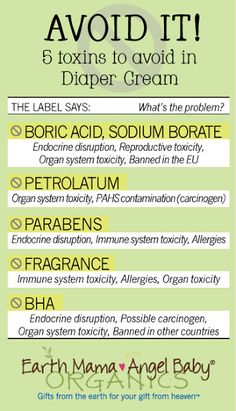 an info sheet describing the different types of diaper creams and how to use them