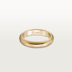 CRB4031200 - 1895 wedding band - Yellow gold - Cartier Thick Gold Wedding Band, Cartier Gold Ring, Wedding Band Width, Cartier 1895, Cartier Band, Cartier Wedding Bands, Cartier Wedding Rings, Plain Gold Wedding Bands, Gold Wedding Bands Women