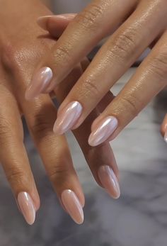 Bridal Chrome Nails, Pamela Anderson Nails, Summer Nude Nails, Grad Nails, Kutek Disney, Nail Board, Chrome Nail Powder