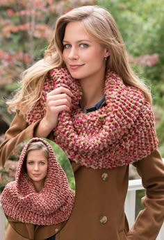 a woman wearing a brown coat and scarf