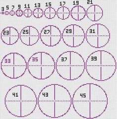 a cross stitch pattern with numbers and circles