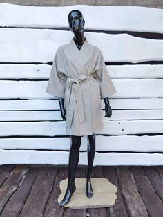 Linen kimono dress ( Jacket ) made from 100% pure linen. OEKO-TEX® STANDARD certificate. For seeing more dresses photos: https://www.etsy.com/listing/973240170/maxi-linen-dress-linen-sundress-women?ref=shop_home_active_1&pro=1&frs=1 Linen is one of the strongest and most durable natural fibers - the ancient Egyptians used linen for mummification, and the US uses it blended with cotton for dollar bills! Linen fabric is usually a low-thread count even-weave cloth or sometimes knit. It has Kimono Wrap Top, Natural Dress, Sundress Women, Linen Wrap Top, Linen Summer Dress, Linen Wrap Dress, Linen Kimono, Linen Sundress, Linen Top Women