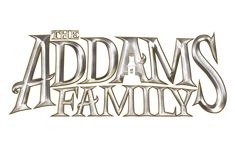 the addams family logo on a white background with an old fashioned font that reads,'the addams family '