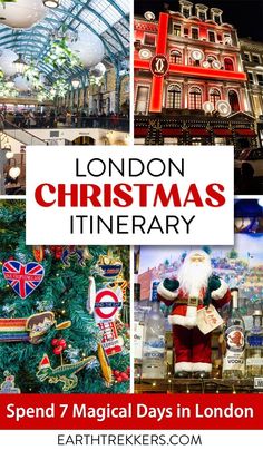 london christmas itinerary with the words spend 7 magic days in london