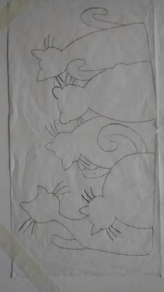 a piece of paper with some drawings on it