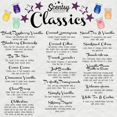 an image of a menu with different types of drinks on it and the words, sersy classic