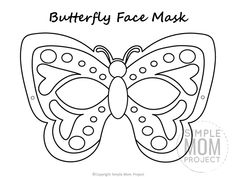 a butterfly face mask for kids to color