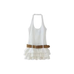 Add a touch of chic elegance to your wardrobe with our Meranda Dress! Featuring a sleeveless halter neck and ruffled bottoms, this white dress is perfect for any occasion. Backless Short Dress, Backless Midi Dress, Belt Women, Dress With Belt, Daily Dress, Chic Sundress, Sleeveless Mini Dress, Evening Attire, Mini Fashion