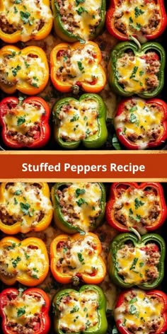 stuffed peppers with cheese and herbs on top