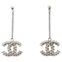 Chanel Silver CC Princess Square Crystal Dangle Long Piercing Earrings * Marked 20 * Made in Italy *Comes with original box and pouch -It is approximately 2.2" x 0.9" -It is one of the most popular Chanel items. -In a pristine condition AB4280-00530 Chanel Diamond Earrings, Chanel Earing Aesthetic, Chanel Items, Silver Chanel Earrings, Cc Chanel Earrings, Chanel Large Cc Earrings, Chanel Logo Earrings, Square Crystal, Piercing Earrings