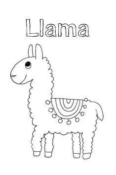 the letter llama is for llama coloring page