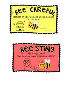 bee sting and bee care labels on white background