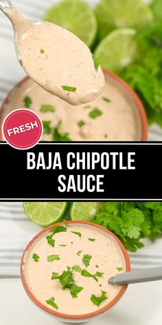 two bowls filled with salsa and garnished with cilantro on the side