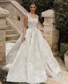 Square Neck Beaded Wedding Dress, Wedding Dresses Flattering, Steven Khalil Wedding Dress, Off The Shoulder Wedding Gown, Wedding Dresses Vintage Princess, Fairy Gown, Steven Khalil, Strapless Lace Wedding Dress, Modest Wedding Dresses With Sleeves