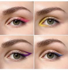 Eye Makeup Pictures, Colorful Eye Makeup, Colored Eyeliner, Makeup Eye Looks, No Eyeliner Makeup