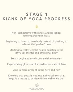 the sign that says yoga progress