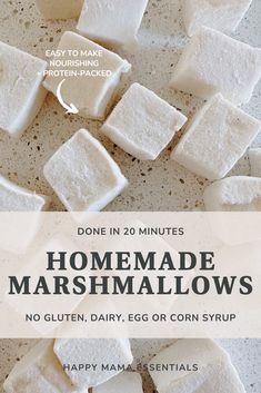 homemade marshmallows with instructions for making them