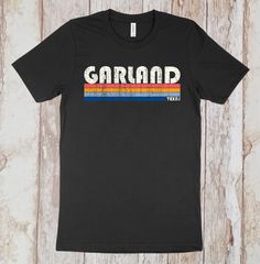 70s 80s Garland, Texas Tshirt | Retro Short Sleeve Tee | State Pride | Garland Hometown Pride | Graphic Tee | Garland, Texas Shirt | Unisex Tees | Mens and Womens Trendy, Hipster Garland, Texas Tshirts The graphic design on this premium Bella + Canvas  100% Ring-Spun Cotton tshirt is distressed to give it a classic, vintage look that everyone will love.  This shirt was designed and printed in the USA by me, just for you, using a state-of-the art digital printer with eco-friendly inks.   Bella + Florida Tshirt, 90s Birthday, Rockabilly Shirts, Boom Box, Hometown Pride, Digital Printer, Style Rock, Retro Shorts, 80s Style