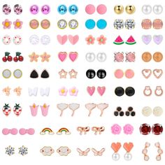 PRICES MAY VARY. Package included: you will get 52 pairs tiny delicate earrings for girls. Each color is a different style, which can satisfy girls different everyday dress up demands. Different cute earrings have different glamour. Our girl stud earrings are the best choice to your daughter, girl friend even your mother! No girl would resist these colorful earrings! Safety material: our girl earrings made of hypoallergenic 316L stainless steel, nickel-free and lead-free. These kids earrings are Colorful Stud Earrings, Cute Stud Earrings, Earrings For Girls, Everyday Dress, Tiny Studs, Kids Earrings, Tiny Stud Earrings, Steel Earrings, Stud Earrings For Women