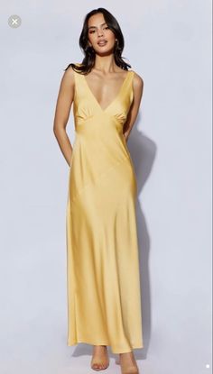 Maxi Satin Dress, Guest Attire, Guest Outfit, Satin Dress, Yellow Dress, Dream Dress, Guest Dresses, Satin Dresses