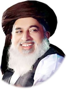 a man with a long white beard wearing a black hat and smiling at the camera