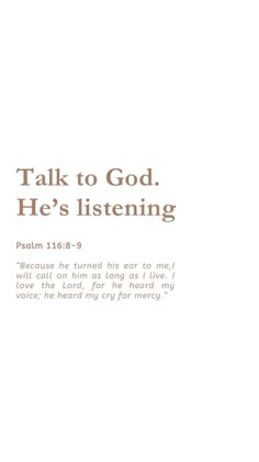 a book cover with the words talk to god he's listening