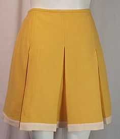 90s yellow wool mini skirt. Wool Mini Skirt, 1990's Fashion, Cheer Skirts, Mini Skirt, Mini Skirts, Skirt, Wool