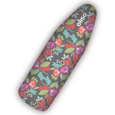 a close up of a skateboard cover on a white background with flowers and leaves