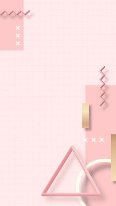 an abstract pink background with geometric shapes and gold foil on the bottom right corner,