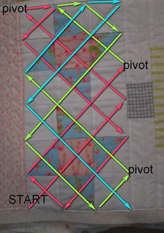 an image of a quilt with arrows pointing in different directions