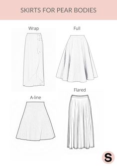 Skirt For Pear Shape, Body Drawing Reference, Body Shape Guide, Dress Body Type, Curvy Casual Outfits