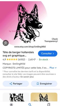 an image of a german shepard dog on the app store's facebook page,