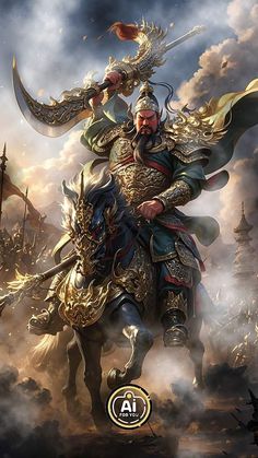 Kwan Kong, Chinese General, Kwan Im, Chinese God, Guan Yu, Buddha Artwork, Chinese Warrior, Chinese Art Painting, Quan Yin