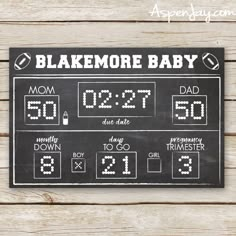 a black and white sign that says,'bleakemore baby'on it