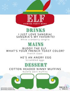 the elf party menu is shown in green and red