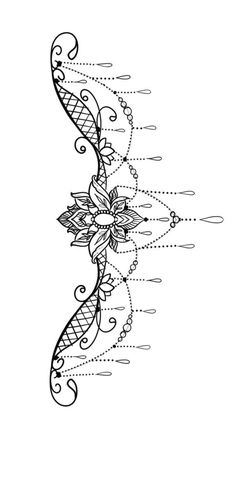 a black and white drawing of a flower with swirly lines on it's side