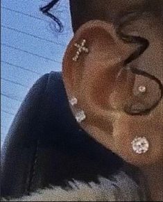 a person with ear piercings on their ears