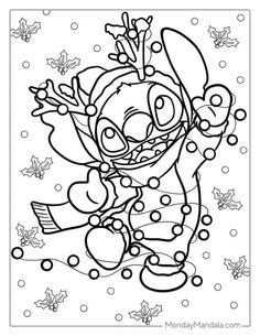 an angry bird coloring page with snowflakes and leaves on the ground in the background