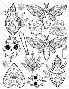 a set of different designs for tattoos and other things to do with them on the page