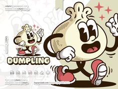 an image of a cartoon character with the word dumping on it's back side