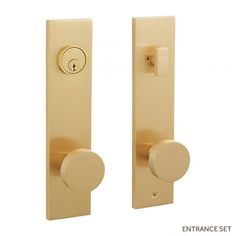 an image of a door handle and knobs on a white background with the words entrance set written below it