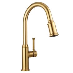 a brass colored faucet with the handle on it