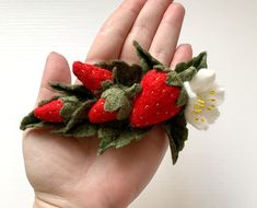 Felt strawberry headband / hair clip with green leaves.  You can choose attachment: french barrette or soft nylon headband ( perfectly fits for newborn babies and aither toddler girls).  Measurements : 1,6" wide and 4" lengths . Perfect as your party hat at cottage core , mother day gift, fruit birthday theme party. Many other stiles and colors of cute hair clips, headbands, shiny crowns on my shop  https://www.etsy.com/shop/PinkandBright . Take a peek! Thank you for visiting my shop! Fruit Headpiece, Nutcracker Face, Cottagecore Birthday, Strawberry Headband, Felt Strawberry, Strawberry Gifts, Fruit Birthday, Birthday Hair, Newborn Babies