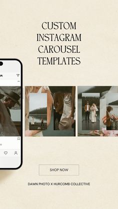 the instagram carousel is displayed on an iphone with multiple photos and text below it